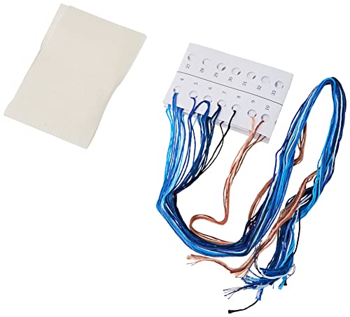 Vervaco Blaue Anemonen Zählmusterpackung-Lesezeichen-Stickpackung im gezählten Kreuzstich, Baumwolle, Mehrfarbig, 6 x 20 x 0.3 cm von Vervaco