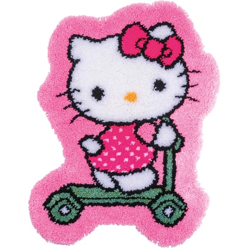 Vervaco Hello Kitty Modellteppich mit Knotenstich, naturfarben, ca. 55 x 75 cm von Vervaco