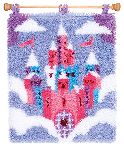 Vervaco Knüpfteppich Märchenschloss Knüpfpackung, Baumwolle, Mehrfarbig, 43 x 51 x 0,3 cm von Vervaco