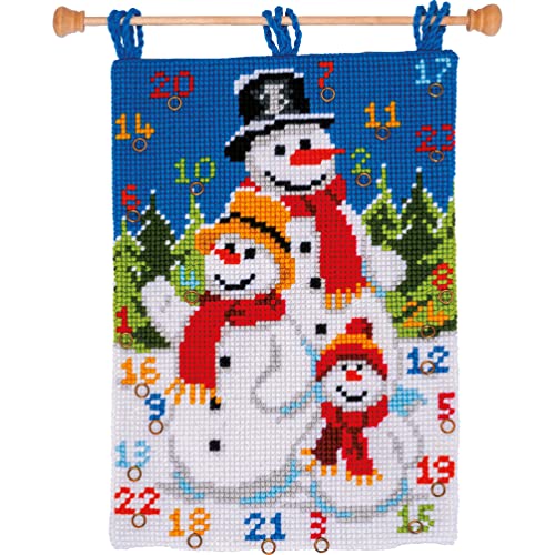 Vervaco Kreuzstich Stickpackungen, Bild Wanddeko im Kreuzstich Set vorgedruckt mit Stickbild auf 100% Baumwoll Stoff und Stickgarn, Stickvorlagen 40 x 53 cm mit Anleitung, Weihnachten, von Vervaco