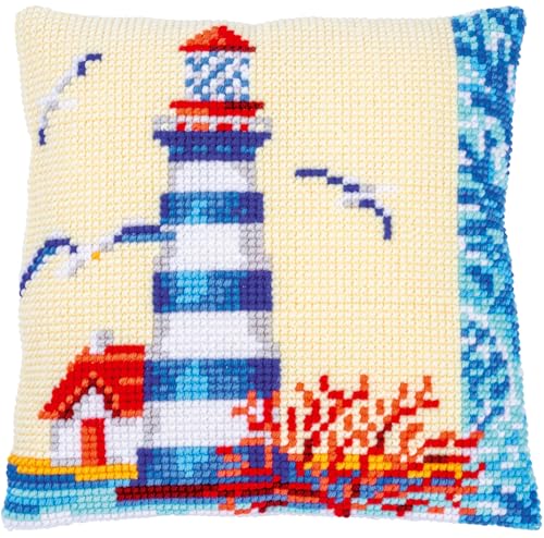 Vervaco Kreuzstich Stickpackungen Kissen Stickerei Set Anfänger Vorgedruckt Leuchtturm DIY Set Kreativ Set Für Erwachsene Dekoratives Kissen ca. 40 x 40 cm Bastelset Handwerker Haus Dekoration Vervaco Kreuzstich Stickpackungen Kissen Stickerei Set Anfänger Vorgedruckt Leuchtturm DIY Set Kreativ Set Für Erwachsene Dekoratives Kissen ca. 40 x 40 cm Bastelset Handwerker Haus Dekoration von Vervaco