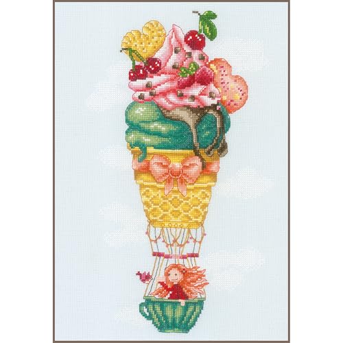 Vervaco Kreuzstich-Zählmuster-Set, komplettes Set, Eisballon, Stickerei, Freizeit, Dekoration, Geschenk, DIY, ca. 21 x 33 cm, Counted Cross Stitch Embroidery von Vervaco