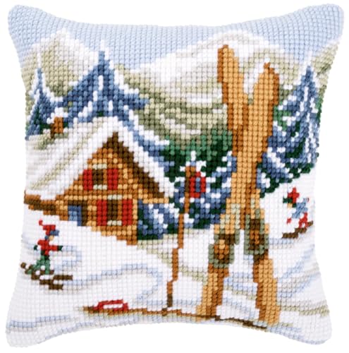 Vervaco Kreuzstichkissen/Stickkissen vorgedruckt, Snow Fun, 40 x 40cm, PN-001868 von Vervaco