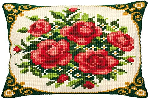 Vervaco PN-0008577 VER Kreuzstichkissen Rosenstrauß, 40 x 40 cm von Vervaco