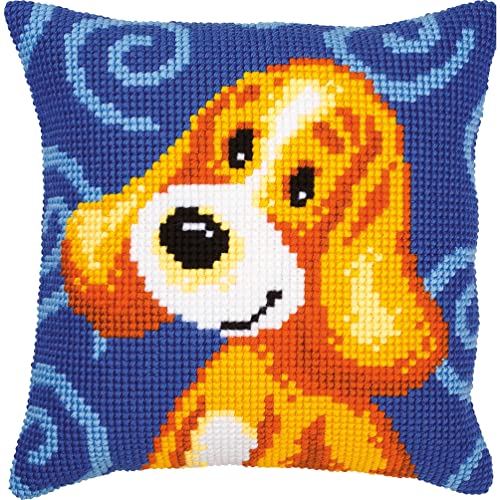 Vervaco PN-0008717 Kreuzstich-Kissen-Set, Kleiner Hund, Baumwolle Acryl, ca. 40 x 40 cm / 16" x 16" von Vervaco