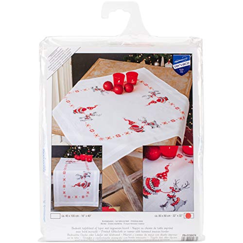 Vervaco Zählmusterpackung-Stickpackung im gezählten Kreuzstich, Christmas Elves, 80 x 80cm, V0150474 von Vervaco