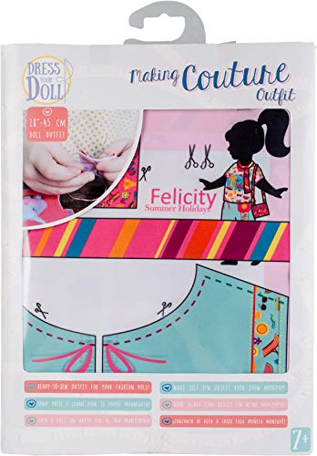 Vervaco PN-0171717 Couture Outfit Making Set: Felicity, Felicty Summer Holidays, suitable for an 18in (45cm) doll von Vervaco