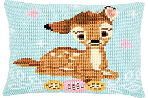 Vervaco PN-0172098 Kreuzstichkissen Disney Bambi Kreuzstichset, Baumwolle, mehrfarbig, 40 x 40 cm / 16" x 16" von Vervaco