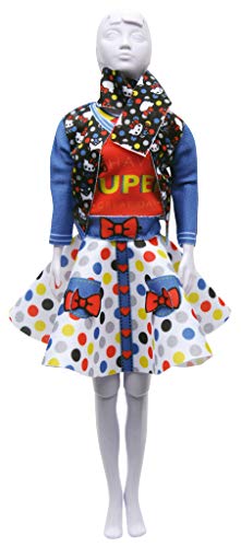 Vervaco PN-0179834 Couture Outfit Making Set: Hello Kitty Lucy Dots & Bow, Fits any 29cm fashion doll von Vervaco