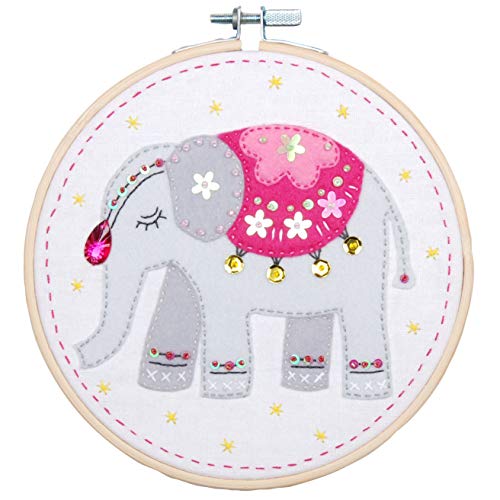 Vervaco PN-0180499 Stickset mit Ring: Elephant, 16cm von Vervaco