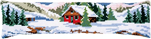 Vervaco PN-0188593 Zugluftstopper Kreuzstich Set vorgezeichnet, Baumwolle, Winter Scenery, 80x20cm von Vervaco