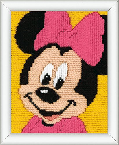 Vervaco Spannstichpackung Minnie Mouse Stickpackung vorgedruckt, Stramin, weiß, 12,5 x 16 x 0,3 cm von Vervaco