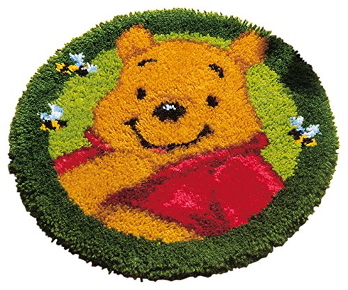 Vervaco Formteppich Winnie The Pooh Knüpfpackung zum Selbstknüpfen eines Teppichs, Stramin, weiß, 50 x 50 x 0,3 cm von Vervaco