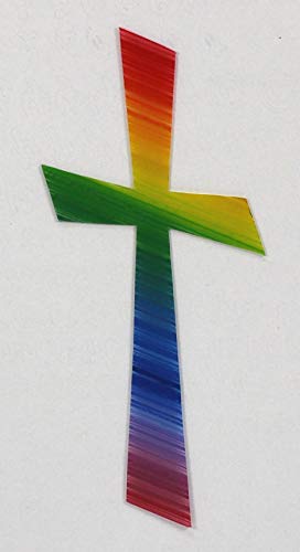 Verziermaterial Wachsmotiv Kreuz, regenbogen 11 x 5 cm - Wachskreuze für Kerzen - 9692 - Zum Kerzen gestalten und basteln. von Verziermaterial