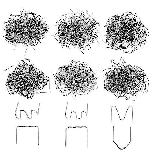 Vesaneae 600Stk Kunstoff Schweißgerät Klammern, Edelstahl Hot Staples, 0,8mm/0,6mm Welder Staple Klammern, Stoßstange Reparatur Nagel, Schweiß-Zubehör für Auto Kunststoff Schweißen Reparatur, 6 Stile von Vesaneae