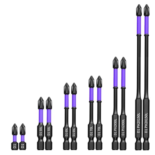 Vesdrtyr 12 x verbesserte magnetische Bohrer, hohe Härte und starke magnetische Bohrer, rutschfeste und stoßfeste Bits mit Schraubendreher-Bits von Vesdrtyr