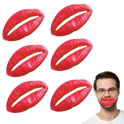 Lustige Lippen Requisiten, 6 Stück Wurst Mund Spielzeug, Rote Lippen Streich Stoffe Cosplay Requisiten, Große Lippen Streich Spielzeug, Latexfoto Requisiten Lustige Lippen Für Kinder Erwachsene von Vesidoloy