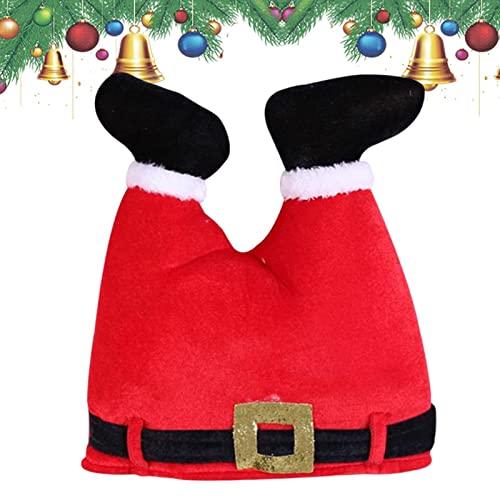 Vesone Feiertags-Weihnachtshüte - Schöner Filzelch, Elfe, rote Hose, Streifen, Beine, Hut,Weihnachtsmützen für Feiertagsfeiern, passend für die meisten Unisex-Mützen für Kinder, Jugendliche von Vesone