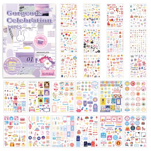 1026 Stück/24 Blatt Scrapbooking Sticker Set Pflanzen Scrapbooking Aufkleber Scrapbook Stickers Scrapbooking Zubehör Aufkleber für Journaling Fotoalbum Sammelalbum Kalender Notizbuch von Veszoen