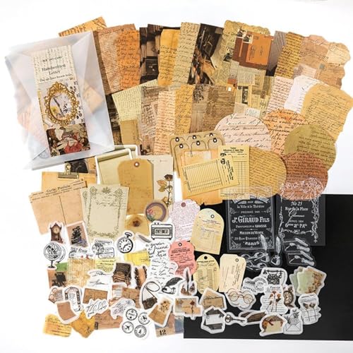 200 Stück Scrapbooking Sticker Set Vintage Scrapbooking Aufkleber Set Scrapbook Sticker Scrapbook Zubehör Vintage Bastelpapier für Sammelalbum DIY Fotoalbum Tagebuch Notizbuch von Veszoen