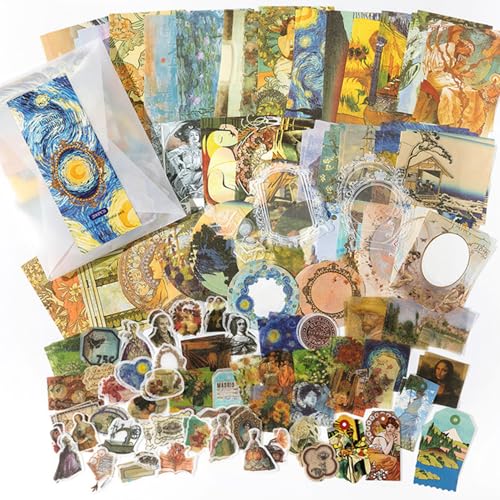 200 Stück Vintage Scrapbooking Sticker Set Scrapbooking Aufkleber Set Scrapbook Sticker Scrapbooking Zubehör Aufkleber Vintage Bastelpapier für Sammelalbum DIY Fotoalbum Tagebuch Notizbuch von Veszoen