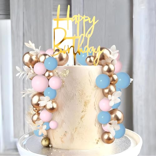 59 Stück Tortendeko Kugeln Tortendeko Geburtstag Kugel Mini Balls Cake Topper Schaum Ball Kuchen Topper Kuchen Dekoration Kugel für Hochzeit Birthday(Rosa, Blau, Gold) von Veszoen