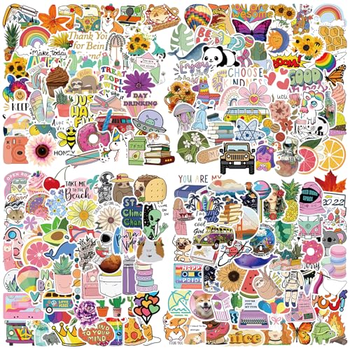 Veszoen 200 Stück Kawaii Stickers Set Aesthetic Aufkleber Kindle Sticker Wasserdichte Vinyl Aufkleber Laptop Stickers für Scrapbook Kindle Laptop Trinkflasche Skateboard Journal Handy usw von Veszoen