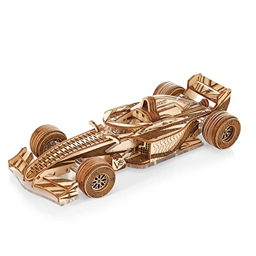 VETER Racer-V3 Rennwagen 3D Holzbausatz für Erwachsene und Teenager, ohne Kleber inkl. Anleitung und Antrieb - Mechanisches Modell - Holzpuzzle von Veter Models