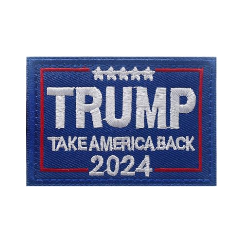 Trump 2024 Take America Back bestickter Aufnäher "Save America Again", lustige Flaggen, Aufkleber mit 7,9 x 3,8 cm Klettverschluss für Hemden, Rucksäcke, Hüte, Jacken (Take America Back) von Veworn