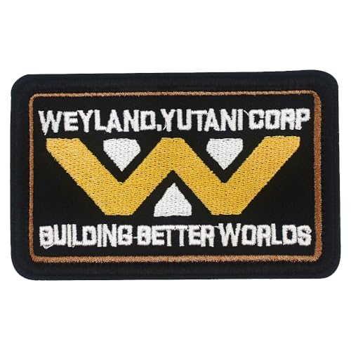 Weyland Yutani Building Better Worlds bestickter Aufnäher mit 10,2 x 6,3 cm Klettverschluss für Hemden, Rucksäcke, Hüte, Jacken, Applikation (Weyland-Building Better Worlds) von Veworn