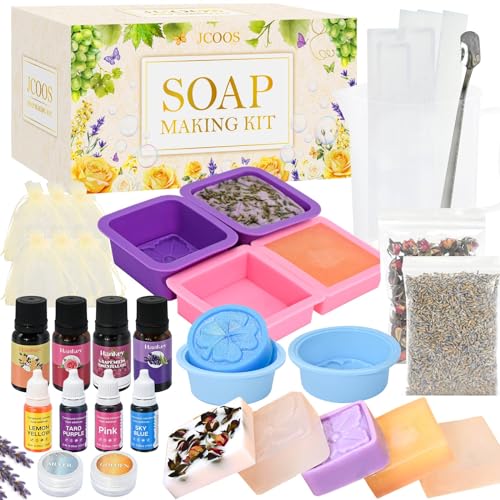 Vezerd Seife Selber Machen, Kreative Bastelset Erwachsene DIY Set Seifenherstellung mit Seifenform, Rohseife und Seifenbasis, Badebomben Seifen Selber Machen Set für Kinder, Als Geschenk von Vezerd