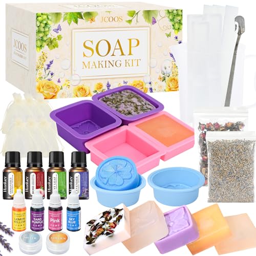 Vezerd Seife Selber Machen, Kreative Bastelset Erwachsene DIY Set Seifenherstellung mit Seifenform, Rohseife und Seifenbasis, Badebomben Seifen Selber Machen Set für Kinder, Als Geschenk von Vezerd