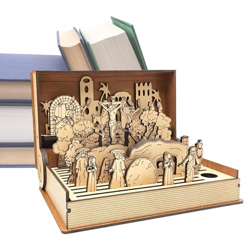 Vgvgaj Easter Resurrection Scene Set Ostern Jesus Resurrection Building Crafts Wood Ostern Auferstehung Szene Set Ostern Karwoche Geschenk Spring Saisonal Dekoration Eltern Kind Interaktive von Vgvgaj