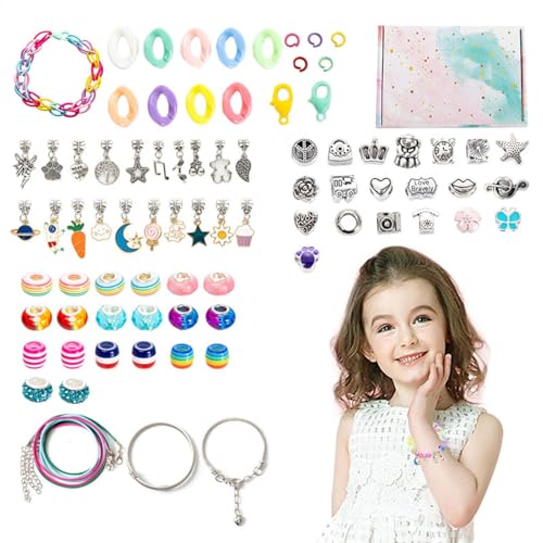 Vgvgaj Schmuck-Bastelsets für Kinder, Armband-Bastelset für Mädchen - 112X Halsketten-Herstellungsset - Schmuckherstellungszubehör, Perlen, Schmuckarmband-Herstellungsset, Bastelsets für Mädchen von Vgvgaj