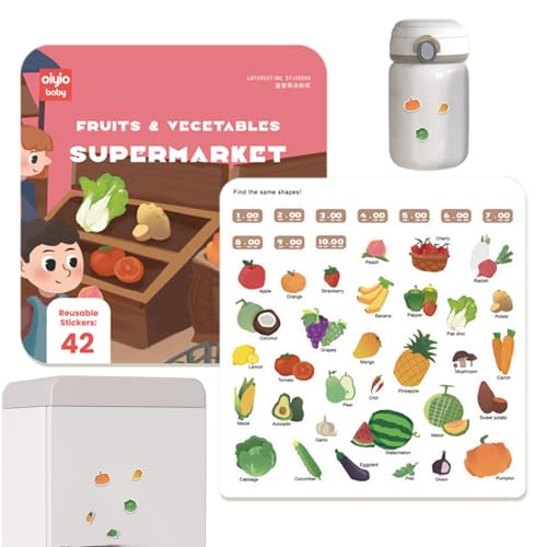 Vgvgaj Sticker-Aktivitätsbuch, Stickerbücher für Kinder - Cartoon Multifunktionales Lernspielzeug - Niedliche Früherziehungsspielzeuge, lustige Lernaktivitäten für Kinder im Alter von 0–3 Jahren von Vgvgaj