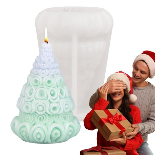 Weihnachtsbaumform Silikon, Weihnachtsbaumformen für Kerzen | Flexible Silikon-Kuchenformen | 3D-Backform, niedliche Kerzen-Fondant-Form, Gießform aus Kunstharz, Kunsthandwerk für Seife, Aromatherapie von Vgvgaj