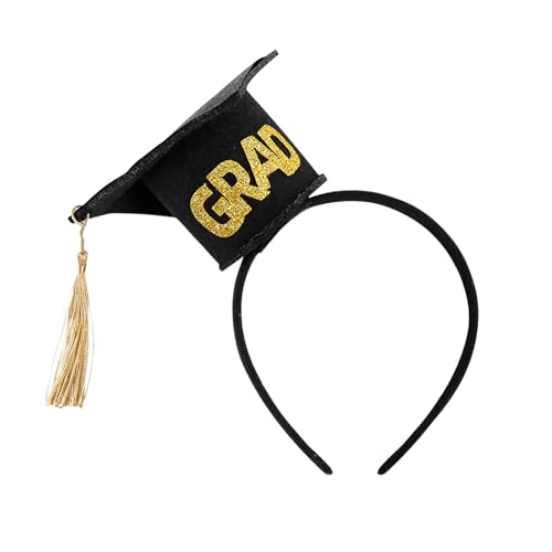 Vhersily Graduation Cap Headband, Graduate Satin Sash with Letters Graduation Hat Headband with Tassel Bachelor Hat Student Graduation Elegant Decoration Set for Graduation Ceremony von Vhersily