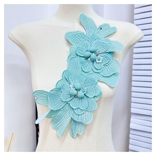Blumentuch Patch Brosche Pin Perlenstickerei Kleidung Aufkleber Kleid Hochzeitskleid DIY Zubehör(Green) von VhoMes