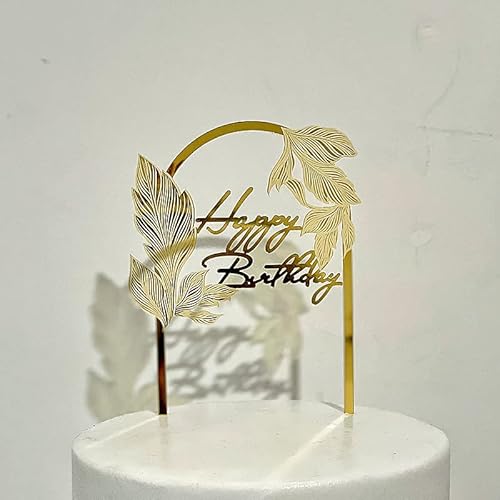 Cake Topper Happy Birthday Tortendeko Geburtstag Kuchen Deko für Mädchen Jungen Frauen Mann (Gold) von Vhtanop