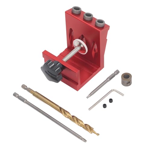 15°-Lochwinkel-Taschenlochvorrichtungssatz, Taschenpositionierungsstift-Lochbefestigungssatz für 12 Mm Bis 40 Mm Dicke Hartholz-, Weichholz- und MDF-Platten. Präzises Bohren von ViaGasaFamido