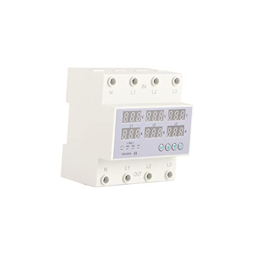 3 Phase Energy Messer DIN Rail Elektrizitätsverbrauchsmonitor Wechselstrom 390-500 V Voltmeter Amperemeter Frequenzleistung Messgerät (40A) von ViaGasaFamido