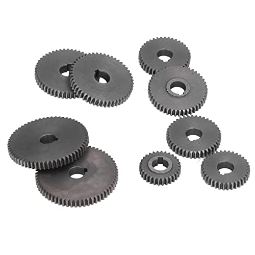 9Pcs Metal Gear Set Mini Drehmaschine Zerspanungsmaschine Zahnräder Drehmaschine Zahnräder Metallaustausch Zahnräder Ersatzteile 2xT60 2xT50 1xT45 2xT40 1xT35 1xT30 von ViaGasaFamido