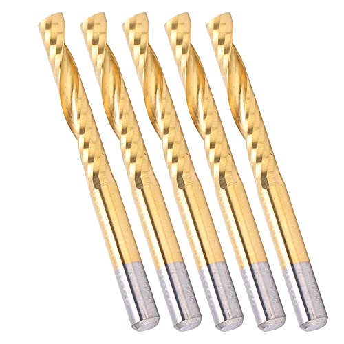 Endmühle, 4mm Spiralrouter -Bits Fräsenschneiderset, Beschichtet, 5pcs, CNC -Endmühle für Aluminiumschnitt, Messing, Kupfer, Nicht Eisenmetalle, Kugellose von ViaGasaFamido