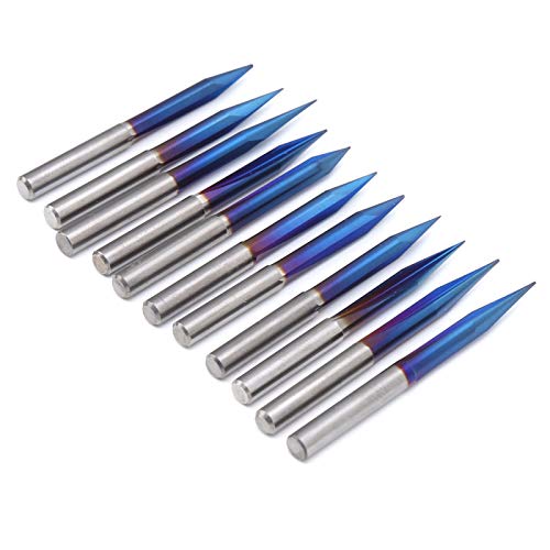 Gravurbit, 11pcs Gravur Bit 4mm/0,2in 2 Flöte Gerade V End Mill Bit Multifunktion von ViaGasaFamido