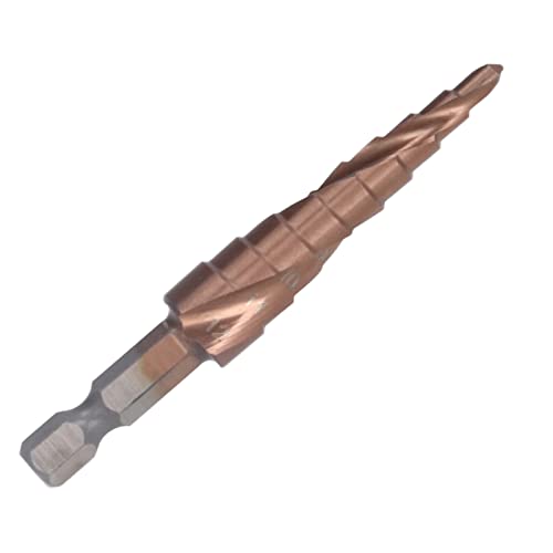 Hex Shank Step Drill, Spiralstiefbohrer Bit M35 Kobaltstahl Hex Shank Stiefstfahren für Edelstahl Eisen -Messingkupfer Aluminium, Stiefmaschinenbohrer Bits von ViaGasaFamido