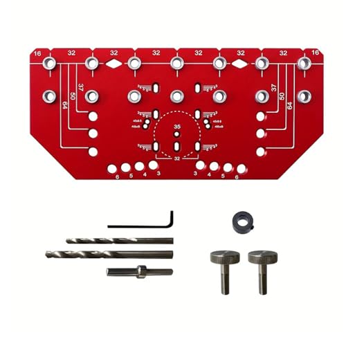 Metallbohrlehre, Regalstiftklemme und Scharnierlehre 2-in-1 mit 1/4 Zoll und 5 Mm Bohrer, Schrank-Hardware-Klemmwerkzeug, Bohranleitung von ViaGasaFamido