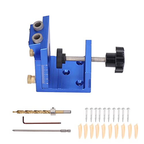 Pocket Hole Jig Drill Guide Kit, Aluminium-Holzbearbeitungs-Lochpositionierer-Set Holzbearbeitungs-Führungspositionierer-Winkel-Bohrführung von ViaGasaFamido