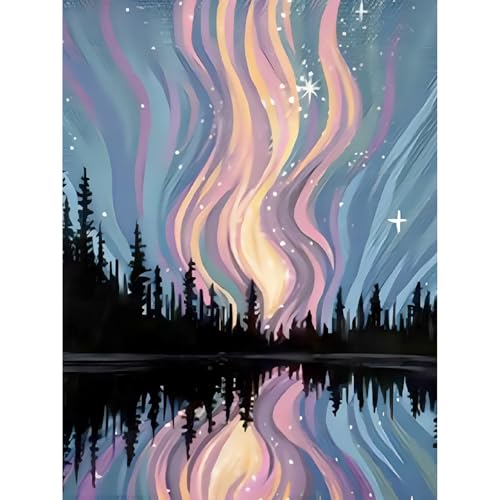 Diamond Painting Aurora-5D Diamond Painting Erwachsene,Landschaft Diamond Painting Bilder für Home Wand Dekor(30x40cm) von Viart