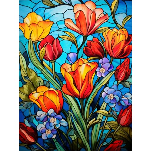 Diamond Painting Blume-5D Diamond Painting Erwachsene Blume,Blumen Diamond Painting Bilder für Home Wand Dekor(Blume,30x40cm) von Viart