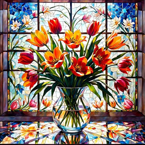 Diamond Painting Blume-5D Diamond Painting Erwachsene Blume,Blumen Diamond Painting Bilder für Home Wand Dekor(Schmetterlinge,35x35cm) von Viart